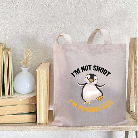 Penguin Tote Bag Funny Quote Canvas Reusable Gift for Penguin Lover - Picture 3 of 7